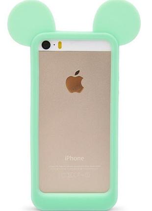 Бирюзовый силиконовый бампер для iphone 5/5s