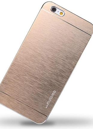 Металлический золотой чехол motomo для iphone 6 plus