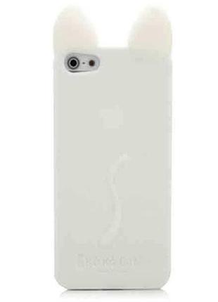 Силиконовый чехол "белый кот" для iphone 5/5s
