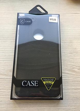 Черный силиконовый чехол iphone 6+/6s+в упаковке