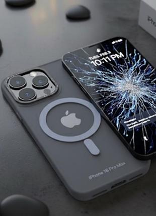 Сірий чехол для iphone 13 pro max magsafe матовый