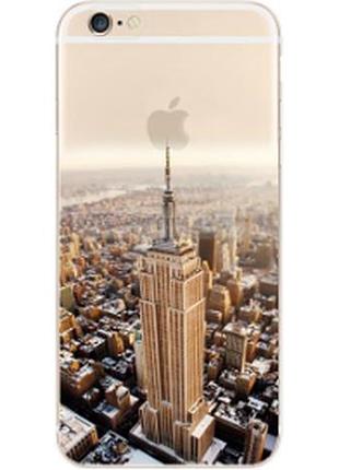 Прозорий пластиковий чохол "місто" iphone 6/6s в 3d