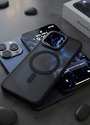 Черный чехол для iphone 15 pro max magsafe матовый
