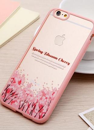 Комбинированный чехол-бампер "цветущая вишня" для iphone 6/6s