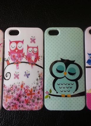 Силиконовый чехол совами для iphone 5/5s 2
