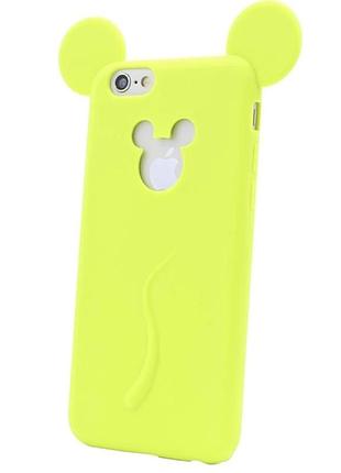 Силіконовий чохол міккі маус на iphone 5/5s салатовий