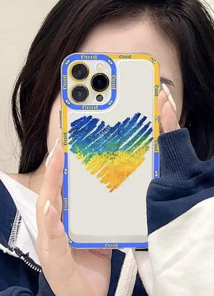 Силіконовий чехол з серцем для iphone 14pro max