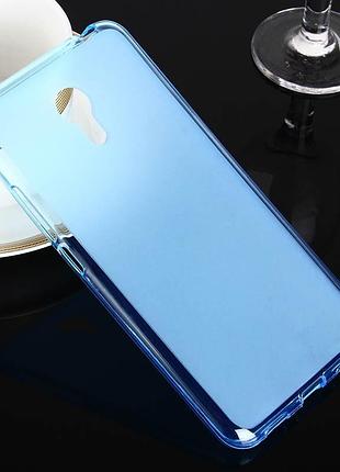 Прозоро-блакитний матовий силіконовий чохол-накладка для meizu m3 note