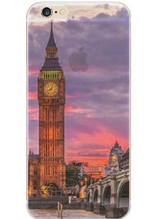 Прозорий пластиковий чохол "з вежею" iphone 6/6s в 3d