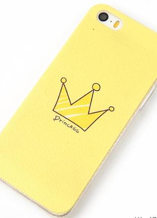 Мягкий желтый чехол "princess" для iphone 7/8