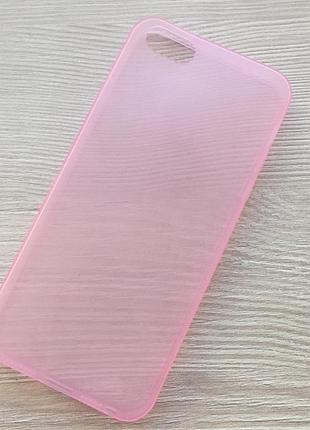 Розовый ультратонкий матовый силиконовый чехол iphone 5/5s в упаковке