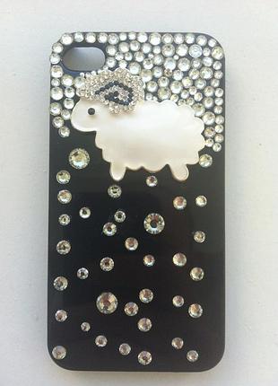 Чохол "баранець" з камінням swarovski для iphone 4/4s