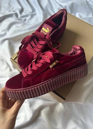 Puma rihanna fenty кросівки / кеди жіночі пума бордо бархат