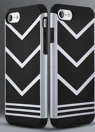 Противоударный чехол vertu для iphone 7+/8+ черный с серебром
