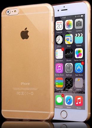 Золотой силиконовый чехол iphone 6+ plus