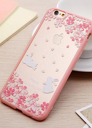 Комбинированный чехол-бампер "зайцы" для iphone 6/6s