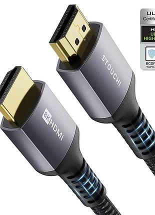 Кабель hdmi stouchi 8k, hdmi 2.1a, 48 гбит / с, 8k 60 гц, 4k 120 гц, 2 м - сток