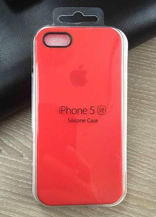 Цветной силиконовый чехол-накладка для iphone 5/5s/5se красный