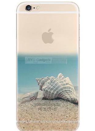 Прозорий пластиковий чохол "з черепашкою" iphone 6/6s в 3d