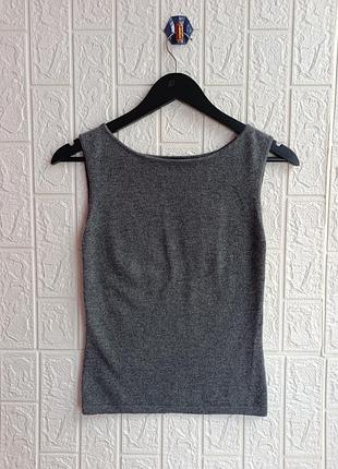 Кашемірова майка топ brora x repeat cashmere top/кофта/кофтинка/з монгольського кашеміру/сіра/тепла/кашемір/безрукавка