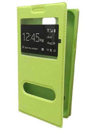 Чехол-книжка flip cover на магните с двумя окошками для samsung s5 g900h