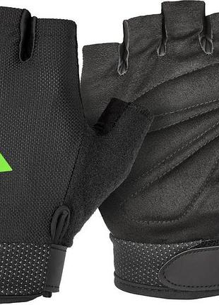 Перчатки для тренинга adidas essential adjustable gloves черный, зеленый уни m