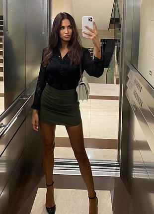 🖤юбка мини с драпировкой женская zara🖤