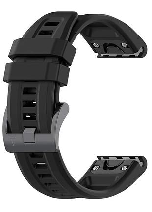 Силиконовый ремешок garmin quickfit 20 мм для fenix 8 (43 мм) / 7s / 6s / 5s, black
