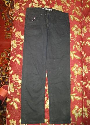 Черные коттоновые хлопковые брюки