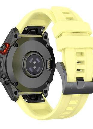 Силиконовый ремешок garmin quickfit 20 мм для fenix 8 (43 мм) / 7s / 6s / 5s, yellow