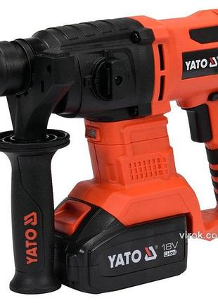 Перфоратор акумуляторний sds+ yat : li-ion 18в, 3агод, j=2 дж, ø≤18мм (бетон) з заряд. пристроєм [3]