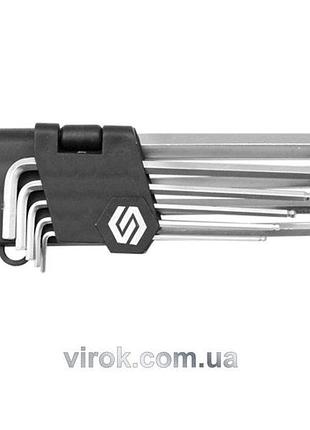 Ключі 6-гранні l-подібні vorel : з кулькою, м2-10. cr-v. набір 9 шт. [10/60]