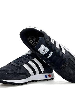 Adidas la trainer dark grey white 7