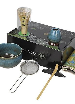 Набор mavanto 7458 blue для приготовления чая матча 7 предметов подарочный сервиз в японском стиле