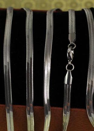 Цепь xuping jewelry плоский снейк 60 см 4 мм серебристая love-shopping