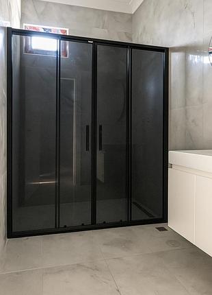 Душевая дверь aquanil trend 170×190 см, прямоугольная, тонированная, черный профиль