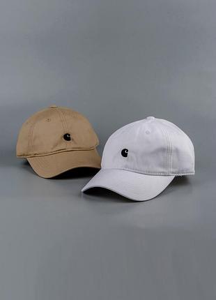 Кепка carhartt в двух разных цветах: белый и бежевый