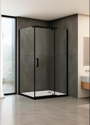 Душевая кабина aquanil camellia 90×90×190 см, квадратная, черный профиль, расстегивающая дверь