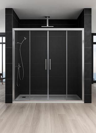 Душевая дверь aquanil trend 170×190 см, прямоугольная, прозрачная, хромированный профиль