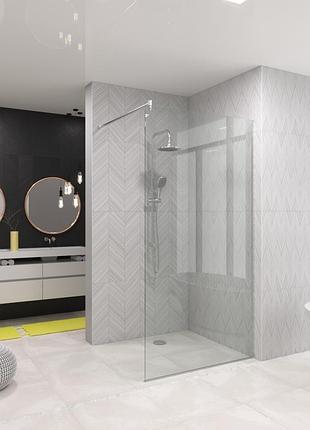 Душевая перегородка aquanil fit 90×190 см, прямоугольная, прозрачная, хромированный профиль