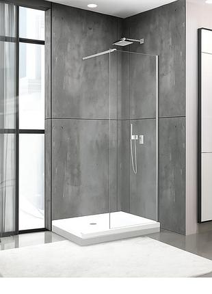 Душевая перегородка aquanil fit 90×195 см, прозрачная, хромированный профиль