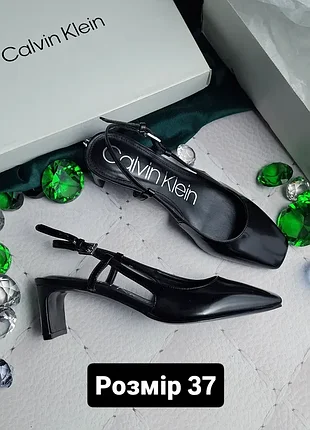 Calvin klein оригінал чорні босоніжки слінгбеки на підборах