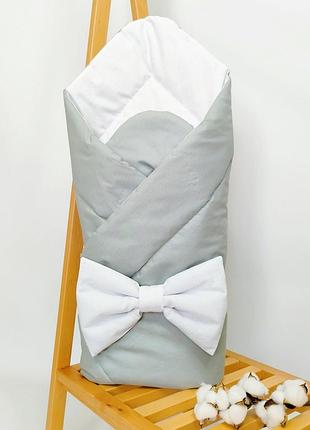 Конверт на выписку (одеяло) серое зимнее бязь penetka 90x90 см
