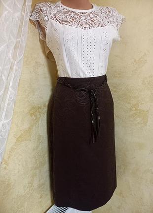 Юбка карандаш valentine fashion шоколадный трендовый цвет m-l