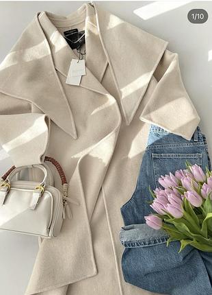 Пальто шерсть zara + шарф
