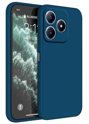 Чехол fiji full soft premium для realme c63 (rmx3939) противоударный бампер с микрофиброй dark blue