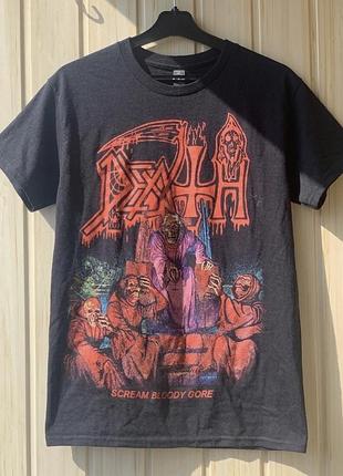 Метал мерч футболка чоловіча чорна death scream bloody gore metal mearch vintage print slipknot metallica deftones type o negative