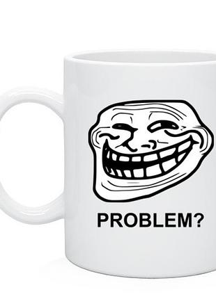 Чашка «trollface. problem? проблеми?»