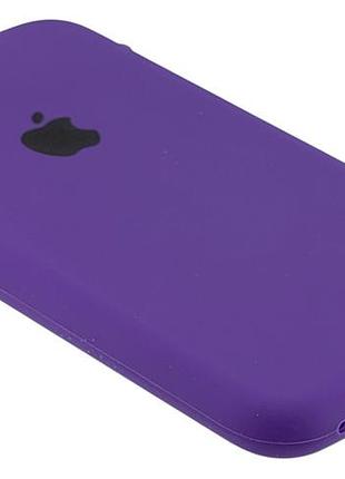 Чехол silicone case box для apple iphone x бампер soft touch с микрофиброй фиолетовый (общий вырез) 3