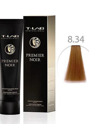 Крем-краска для волос t-lab professional premier noir colouring cream 8.34 светлый блондин золотисто-медный